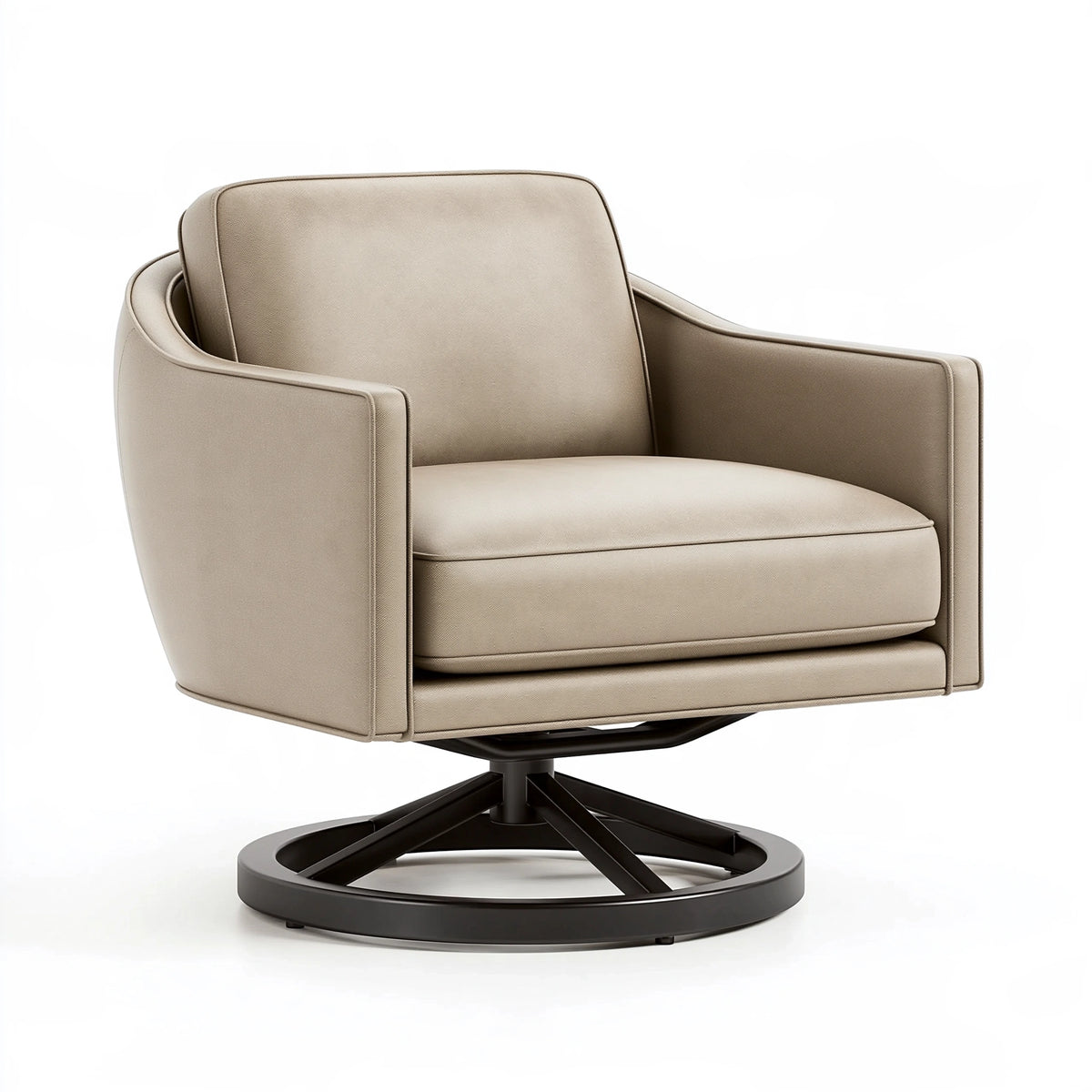 Fauteuil pivotant 80 x 82 x 86 cm en tissu beige style contemporain