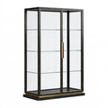 Vitrine 100 x 40 x 180 cm verre et finition effet marbre noir style contemporain