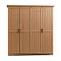 Armoire 180 x 60 x 200 cm en bois marron à 4 portes style contemporain