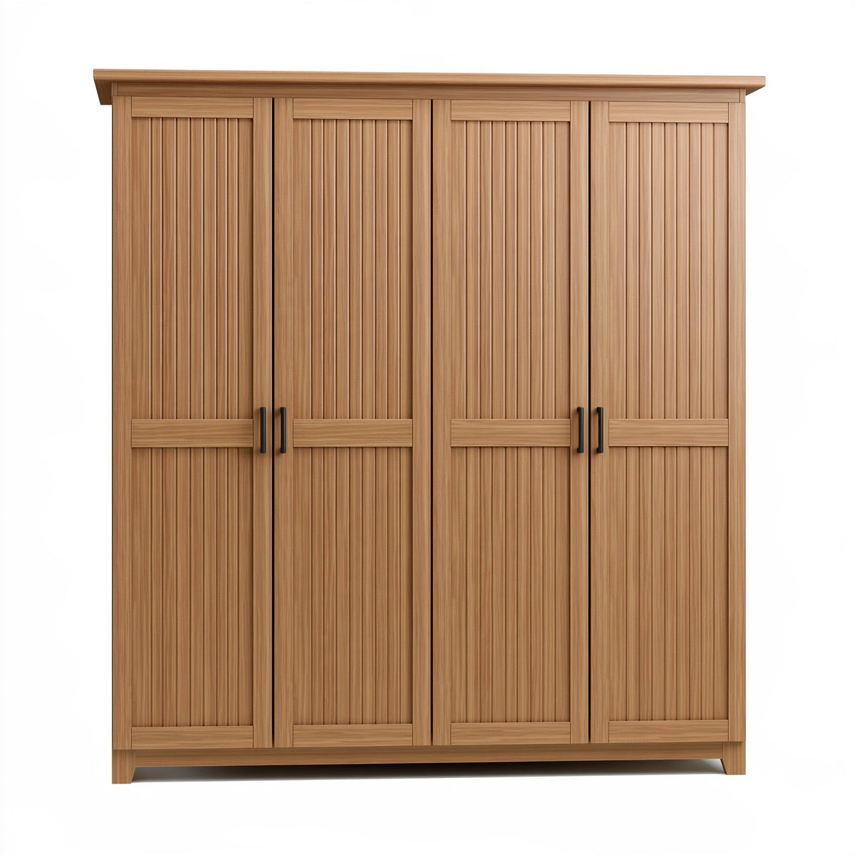 Armoire 180 x 60 x 200 cm en bois marron à 4 portes style contemporain
