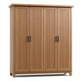 Armoire de rangement 180 x 55 x 200 cm bois brun à 4 portes style contemporain