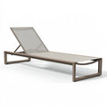 Bain de soleil 200 x 70 x 35 cm en aluminium taupe avec dossier réglable style contemporain