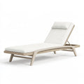 Bain de soleil 200 x 70 cm en résine tressée beige avec dossier réglable pour extérieur